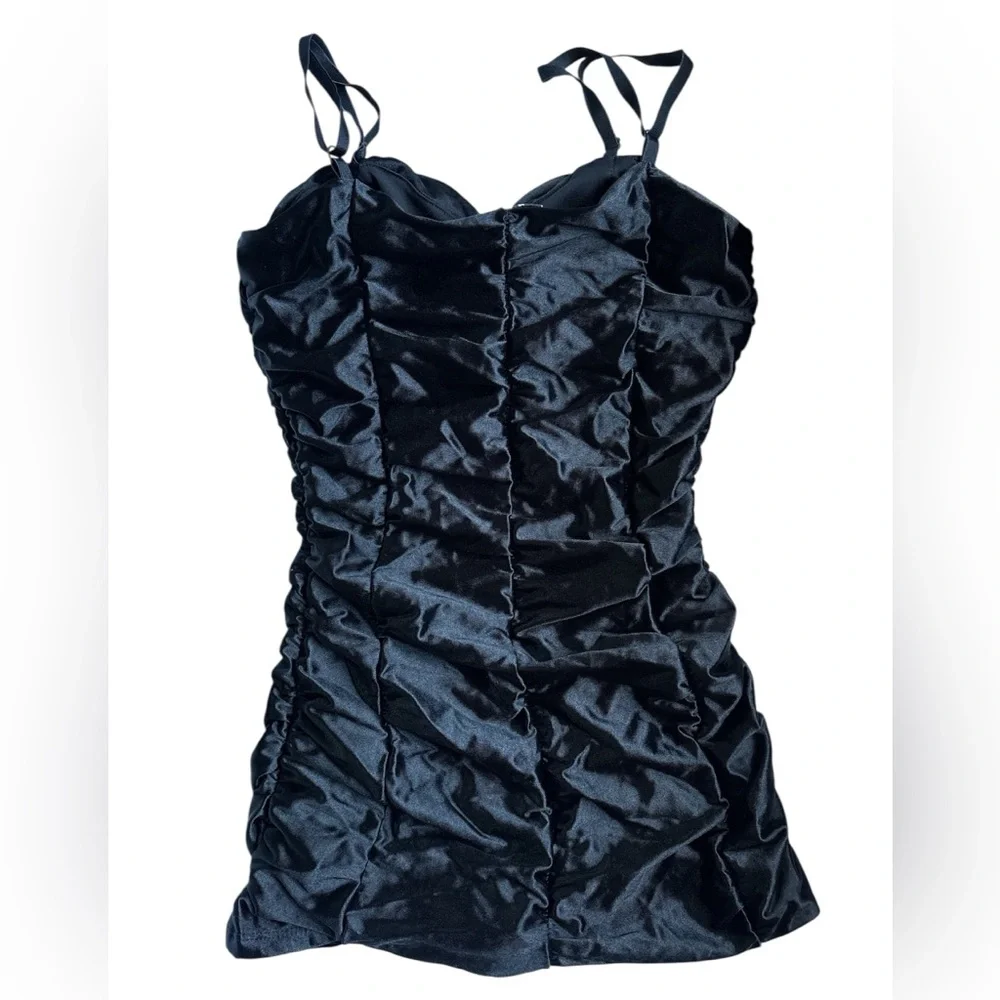 Pinup Couture Marilyn Black Ruched Swimsuit Retro Bathing Suit One-Piece - Small - Picture 5 of 6